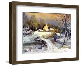 Rural Landscape, Oil On A Canvas-balaikin2009-Framed Art Print