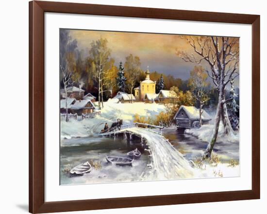 Rural Landscape, Oil On A Canvas-balaikin2009-Framed Art Print