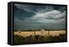 Rural Landscape with Dramatic Sky over Farmland-null-Framed Stretched Canvas