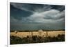 Rural Landscape with Dramatic Sky over Farmland-null-Framed Photographic Print