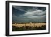 Rural Landscape with Dramatic Sky over Farmland-null-Framed Photographic Print