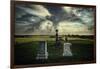 Rural Landscape with Dramatic Sky over Graveyard-null-Framed Photographic Print