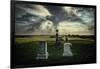 Rural Landscape with Dramatic Sky over Graveyard-null-Framed Photographic Print