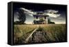 Rural Landscape with Dramatic Sky-null-Framed Stretched Canvas