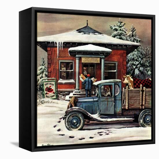 "Rural Post Office at Christmas," December 13, 1947-Stevan Dohanos-Framed Stretched Canvas