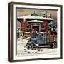 "Rural Post Office at Christmas," December 13, 1947-Stevan Dohanos-Framed Giclee Print