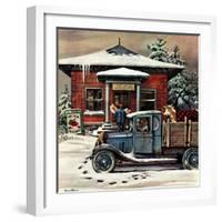 "Rural Post Office at Christmas," December 13, 1947-Stevan Dohanos-Framed Giclee Print