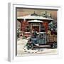 "Rural Post Office at Christmas," December 13, 1947-Stevan Dohanos-Framed Giclee Print