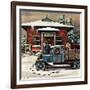 "Rural Post Office at Christmas," December 13, 1947-Stevan Dohanos-Framed Giclee Print