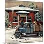 "Rural Post Office at Christmas," December 13, 1947-Stevan Dohanos-Mounted Giclee Print