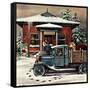 "Rural Post Office at Christmas," December 13, 1947-Stevan Dohanos-Framed Stretched Canvas