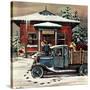 "Rural Post Office at Christmas," December 13, 1947-Stevan Dohanos-Stretched Canvas