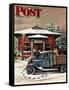 "Rural Post Office at Christmas," Saturday Evening Post Cover, December 13, 1947-Stevan Dohanos-Framed Stretched Canvas