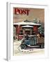 "Rural Post Office at Christmas," Saturday Evening Post Cover, December 13, 1947-Stevan Dohanos-Framed Giclee Print