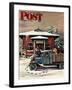 "Rural Post Office at Christmas," Saturday Evening Post Cover, December 13, 1947-Stevan Dohanos-Framed Giclee Print