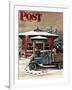 "Rural Post Office at Christmas," Saturday Evening Post Cover, December 13, 1947-Stevan Dohanos-Framed Giclee Print