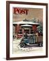 "Rural Post Office at Christmas," Saturday Evening Post Cover, December 13, 1947-Stevan Dohanos-Framed Giclee Print