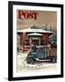 "Rural Post Office at Christmas," Saturday Evening Post Cover, December 13, 1947-Stevan Dohanos-Framed Giclee Print