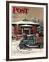 "Rural Post Office at Christmas," Saturday Evening Post Cover, December 13, 1947-Stevan Dohanos-Framed Giclee Print