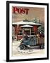 "Rural Post Office at Christmas," Saturday Evening Post Cover, December 13, 1947-Stevan Dohanos-Framed Giclee Print