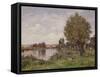 Rural River Scene, 1875 (Oil on Panel)-Alexandre Defaux-Framed Stretched Canvas