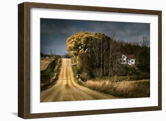 Rural Road Disappearing into Distance in USA-Jody Miller-Framed Photographic Print