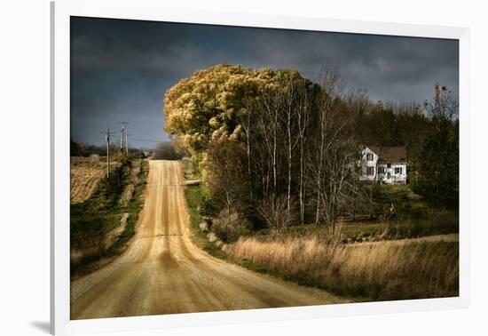 Rural Road Disappearing into Distance in USA-Jody Miller-Framed Photographic Print