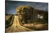 Rural Road Disappearing into Distance in USA-Jody Miller-Stretched Canvas