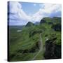 Rural Road in the Beinn Edra Range, Near Staffin, Isle of Skye, Scotland, United Kingdom, Europe-Roy Rainford-Stretched Canvas