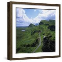 Rural Road in the Beinn Edra Range, Near Staffin, Isle of Skye, Scotland, United Kingdom, Europe-Roy Rainford-Framed Photographic Print