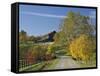 Rural Road Through Bluegrass in Autumn Near Lexington, Kentucky, USA-Adam Jones-Framed Stretched Canvas