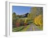 Rural Road Through Bluegrass in Autumn Near Lexington, Kentucky, USA-Adam Jones-Framed Photographic Print