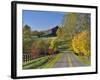 Rural Road Through Bluegrass in Autumn Near Lexington, Kentucky, USA-Adam Jones-Framed Photographic Print