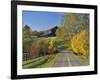 Rural Road Through Bluegrass in Autumn Near Lexington, Kentucky, USA-Adam Jones-Framed Photographic Print