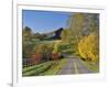 Rural Road Through Bluegrass in Autumn Near Lexington, Kentucky, USA-Adam Jones-Framed Photographic Print