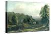 Rural Scene with Two Figures and Abbey-Walter Linsley Meegan-Stretched Canvas