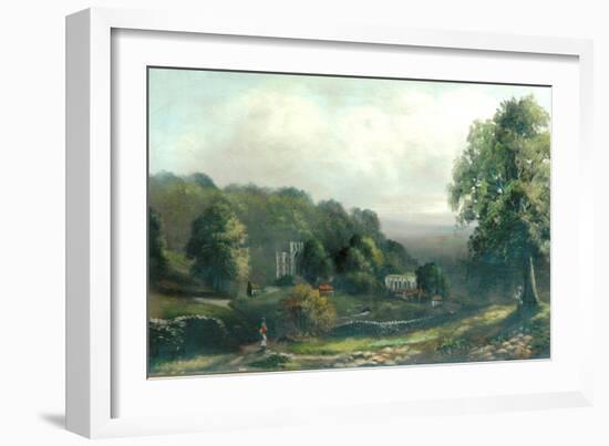 Rural Scene with Two Figures and Abbey-Walter Linsley Meegan-Framed Giclee Print