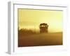 Rural School Bus Driving Along Dusty Country Road, Oregon, USA-William Sutton-Framed Photographic Print