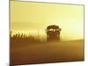 Rural School Bus Driving Along Dusty Country Road, Oregon, USA-William Sutton-Mounted Photographic Print
