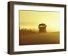 Rural School Bus Driving Along Dusty Country Road, Oregon, USA-William Sutton-Framed Photographic Print