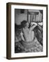 Rural School Teacher of a One Room Country School, Shows Primitive Living Conditions in Small House-Hansel Mieth-Framed Photographic Print