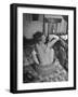 Rural School Teacher of a One Room Country School, Shows Primitive Living Conditions in Small House-Hansel Mieth-Framed Photographic Print