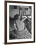 Rural School Teacher of a One Room Country School, Shows Primitive Living Conditions in Small House-Hansel Mieth-Framed Photographic Print