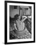 Rural School Teacher of a One Room Country School, Shows Primitive Living Conditions in Small House-Hansel Mieth-Framed Photographic Print