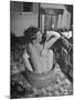 Rural School Teacher of a One Room Country School, Shows Primitive Living Conditions in Small House-Hansel Mieth-Mounted Photographic Print