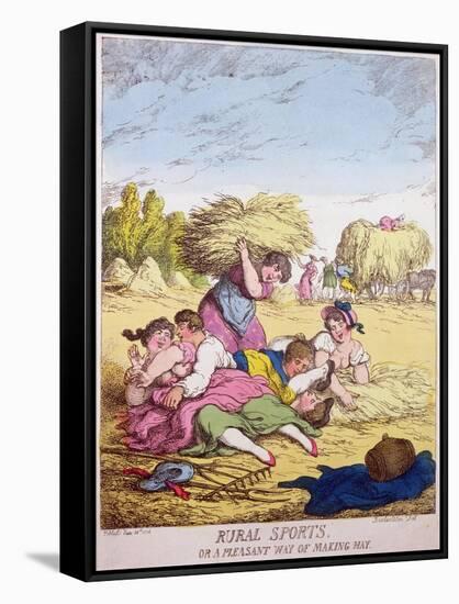 Rural Sports or a Pleasant Way of Making Hay, 1814-Thomas Rowlandson-Framed Stretched Canvas