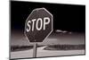 Rural Stop Sign BW-Steve Gadomski-Mounted Photographic Print