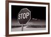 Rural Stop Sign BW-Steve Gadomski-Framed Photographic Print