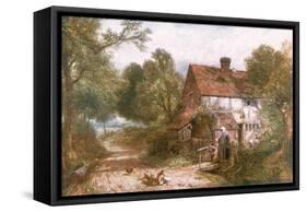 Rural Surrey Cottage-Myles Birket Foster-Framed Stretched Canvas