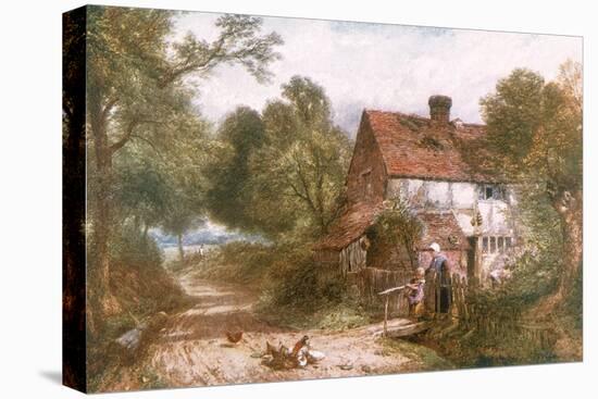 Rural Surrey Cottage-Myles Birket Foster-Stretched Canvas
